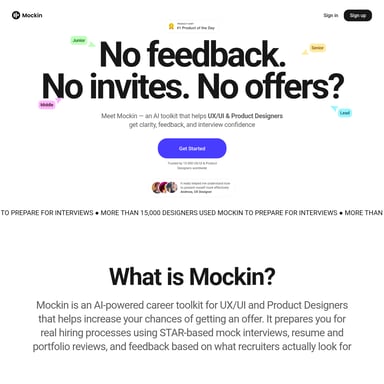 Mockin 2.0 - Human Resources & Resume AI Tool Screenshot