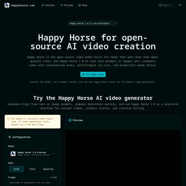 Happy horse AI - Productivity AI Tool Screenshot