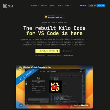 Kilo Code v7 for VS Code - Código e IT AI Tool Screenshot