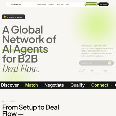 FlowMarket - 网页设计 AI Tool Screenshot