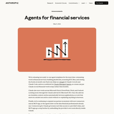 Claude Agents for Financial Services - Finance AI Tool Screenshot