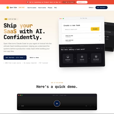Open Vibe - 코드 및 IT AI Tool Screenshot