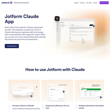 Jotform Claude App - Продуктивность AI Tool Screenshot