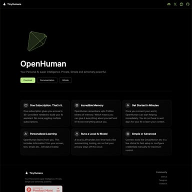 OpenHuman - Chat Bot AI Tool Screenshot