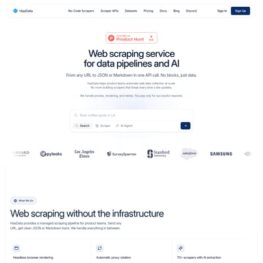 HasData - Kod i IT AI Tool Screenshot