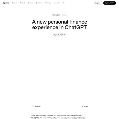 ChatGPT for Personal Finance - Finance AI Tool Screenshot