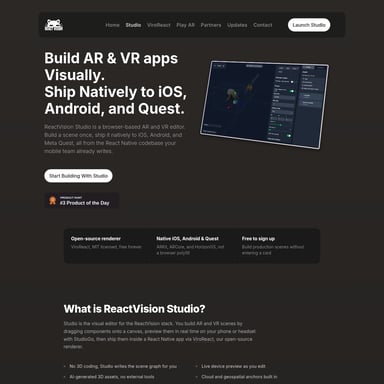 ReactVision Studio - Code & IT AI Tool Screenshot