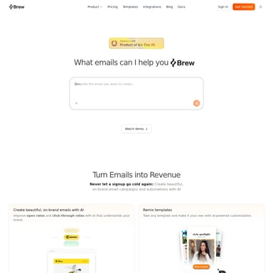 Brew  - Sales & Marketing AI Tool Screenshot
