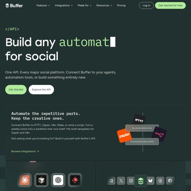 Buffer API - Vertrieb und Marketing AI Tool Screenshot