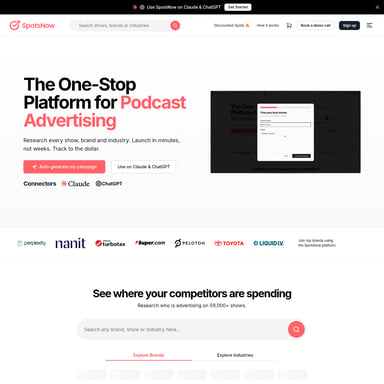 SpotsNow - Vertrieb und Marketing AI Tool Screenshot