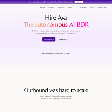 Ava 2.0 - 営業とマーケティング AI Tool Screenshot