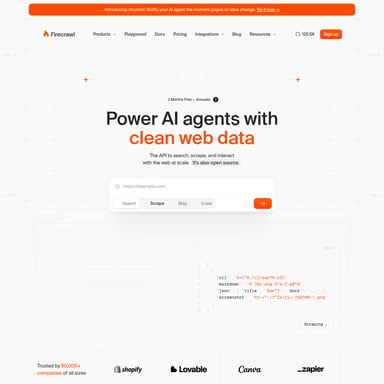 /monitor by Firecrawl - 코드 및 IT AI Tool Screenshot