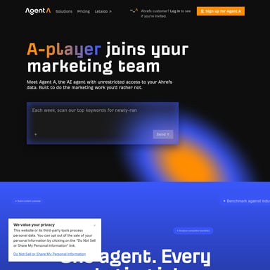 Agent A by Ahrefs - SEO AI Tool Screenshot
