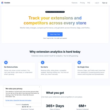 Exstats - Plugins & Extensions AI Tool Screenshot