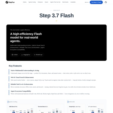 Step 3.7 Flash - Code & IT AI Tool Screenshot