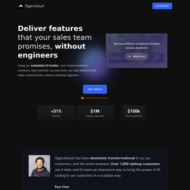 Gigacatalyst - Organisation et Automatisation AI Tool Screenshot