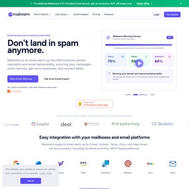 Mailwarm 2.0 - 销售与市场营销 AI Tool Screenshot