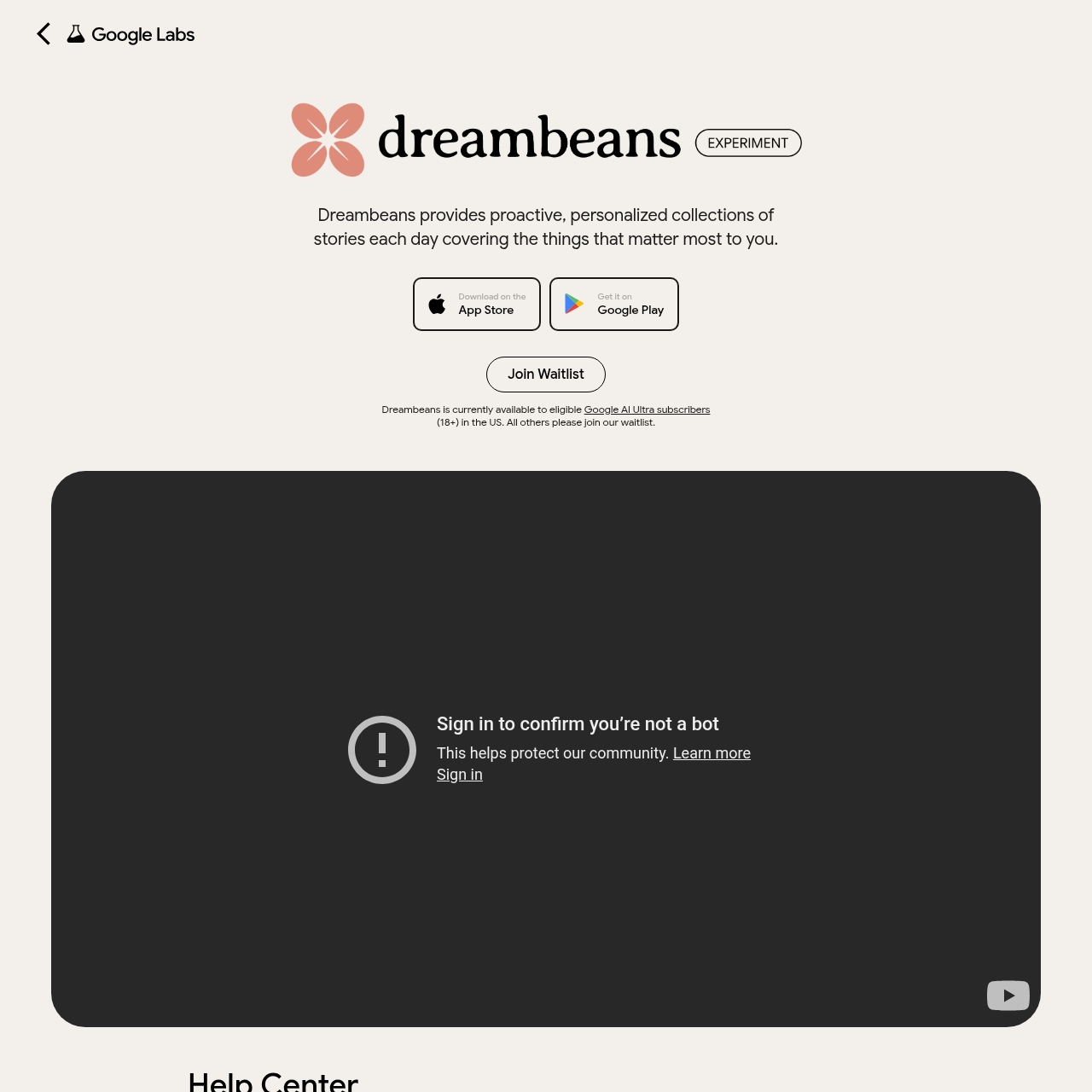 Dreambeans by Google Labs - 生产率 AI Tool Screenshot
