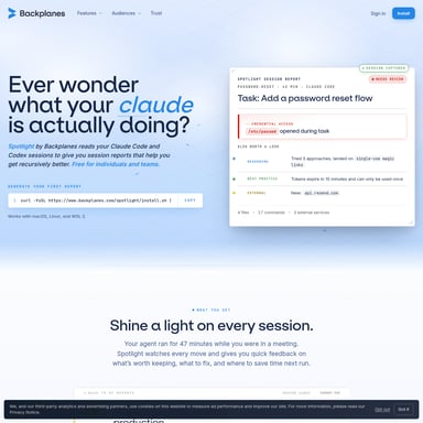 Spotlight by Backplanes - 编程&IT AI Tool Screenshot