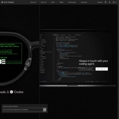 Terminal Mode by Even Realities - Code und IT AI Tool Screenshot