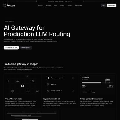 Respan Gateway - Code und IT AI Tool Screenshot