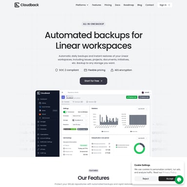 Cloudback for Linear - Code & IT AI Tool Screenshot