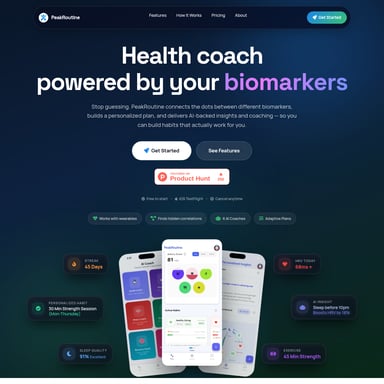 PeakRoutine - Medical AI Tool Screenshot