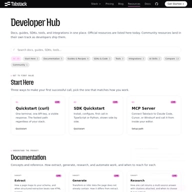 Tabstack Dev Tools - Code & IT AI Tool Screenshot