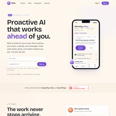 Elvin - Productivity AI Tool Screenshot