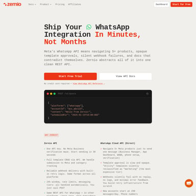 Zernio WhatsApp API - Code & IT AI Tool Screenshot