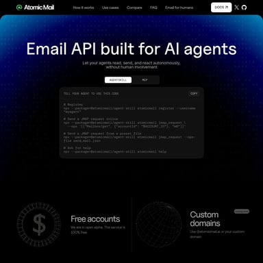 Atomic Mail Agentic - 조직 및 자동화 AI Tool Screenshot
