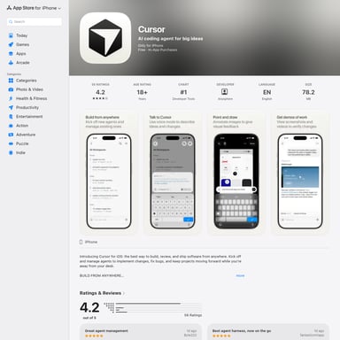 Cursor for iOS - Code en IT AI Tool Screenshot