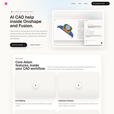 Adam CAD Copilot - Animación y Modelado 3D AI Tool Screenshot