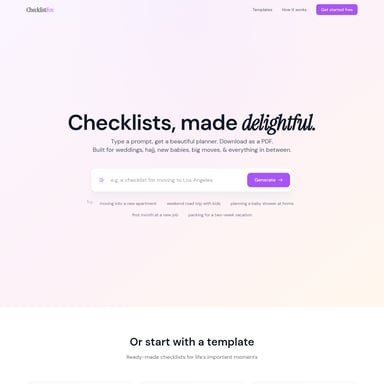ChecklistFox - 生産性 AI Tool Screenshot