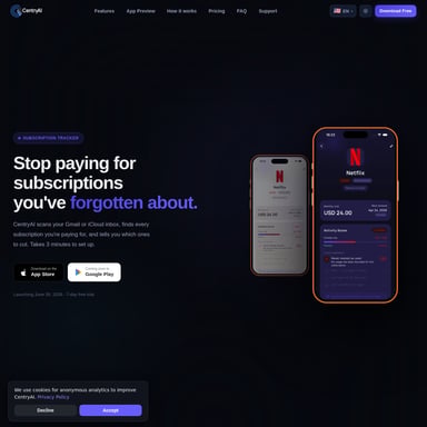 CentryAI - Finance AI Tool Screenshot