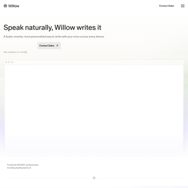Willow Frontier Pro - Writing Assistant AI Tool Screenshot