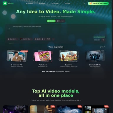 Anyvids - Video AI Tool Screenshot