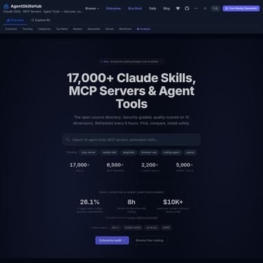 Agent Skills Hub - OpenClaw AI Tool Screenshot
