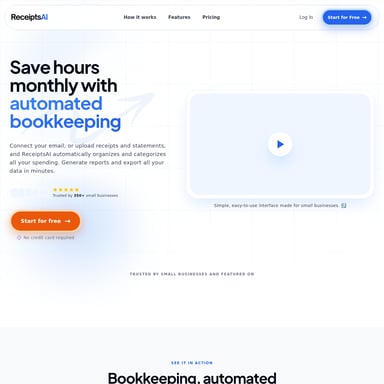 ReceiptsAI - Organization & Automation AI Tool Screenshot