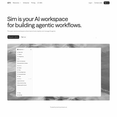 Sim - 조직 및 자동화 AI Tool Screenshot