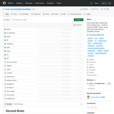 Second Brain for AI v2 - Productivity AI Tool Screenshot