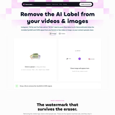 RemoveAILabel - Photo & Image Editing AI Tool Screenshot