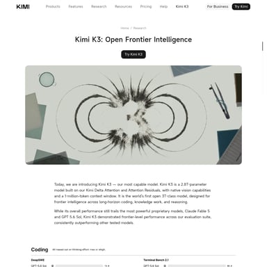Kimi K3 - Chat Bot AI Tool Screenshot