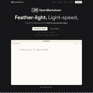 OpenMarkdown - Writing Assistant AI Tool Screenshot
