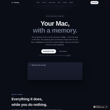 Rewisp - Productivity AI Tool Screenshot