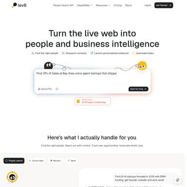 Lev8 - Sales & Marketing AI Tool Screenshot
