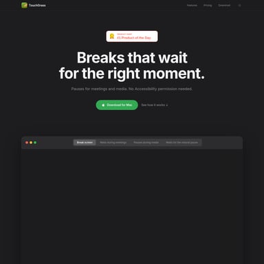TouchGrass - Produktivität AI Tool Screenshot