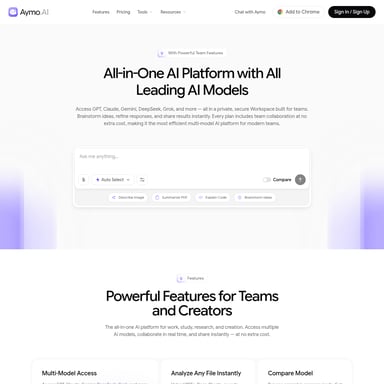 Aymo AI - Productivity AI Tool Screenshot