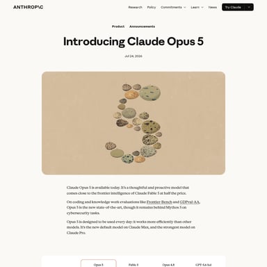 Claude Opus 5 - Code und IT AI Tool Screenshot