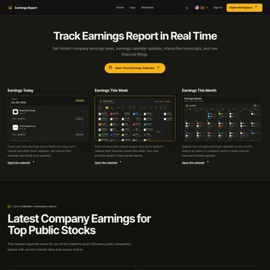 Earnings Report - Finanzas AI Tool Screenshot